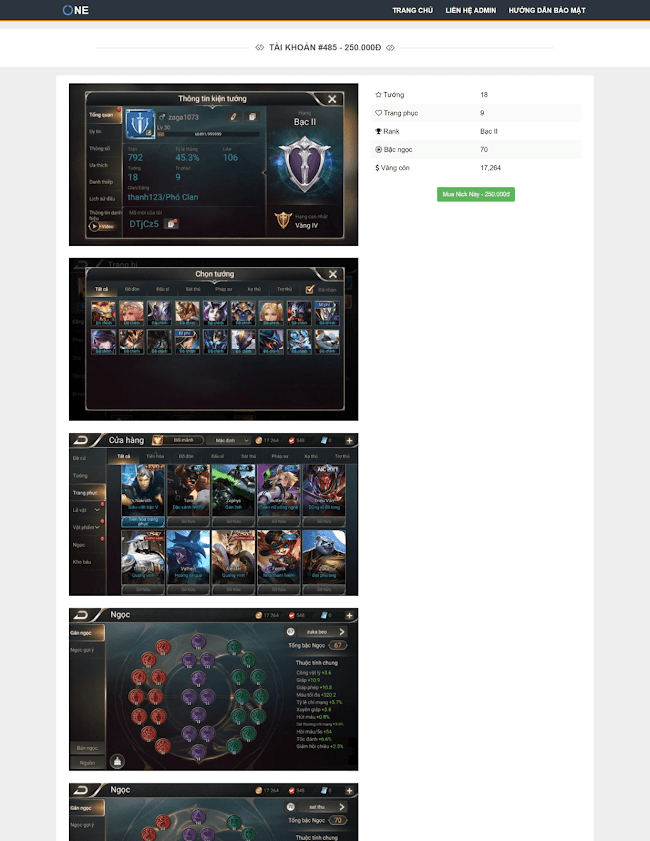 Free template blogspot shop acc liên quân